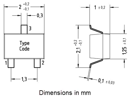 Mechanical Drawing - Diotec Semiconductor ESDB70W-AQ ESD Protection Diode